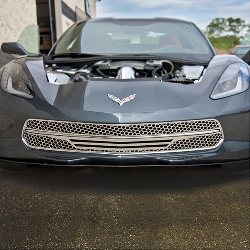 Corvette Front Grille,  Matrix Series Polished, C7 Stingray,  Z51