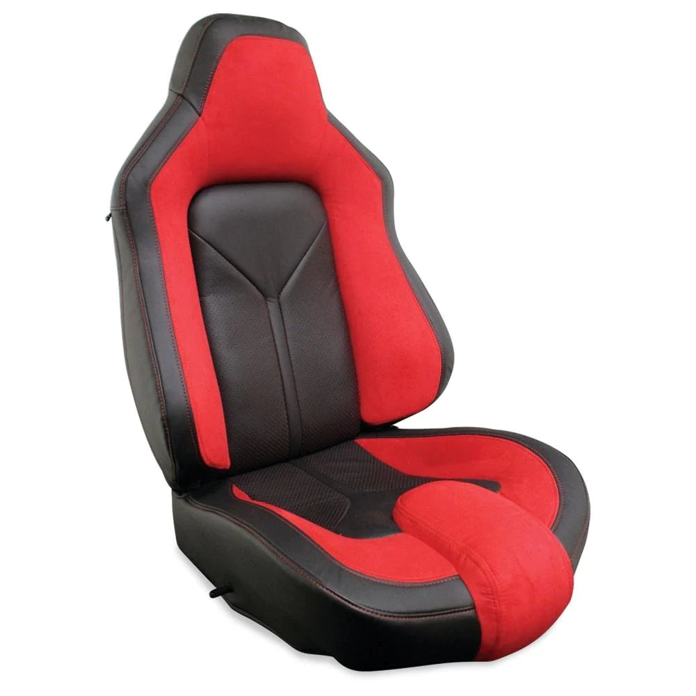 Corvette Sport Seat Foam & Seat Covers - Black/Red : 2005 - 2013 C6, Z06, GS & ZR1