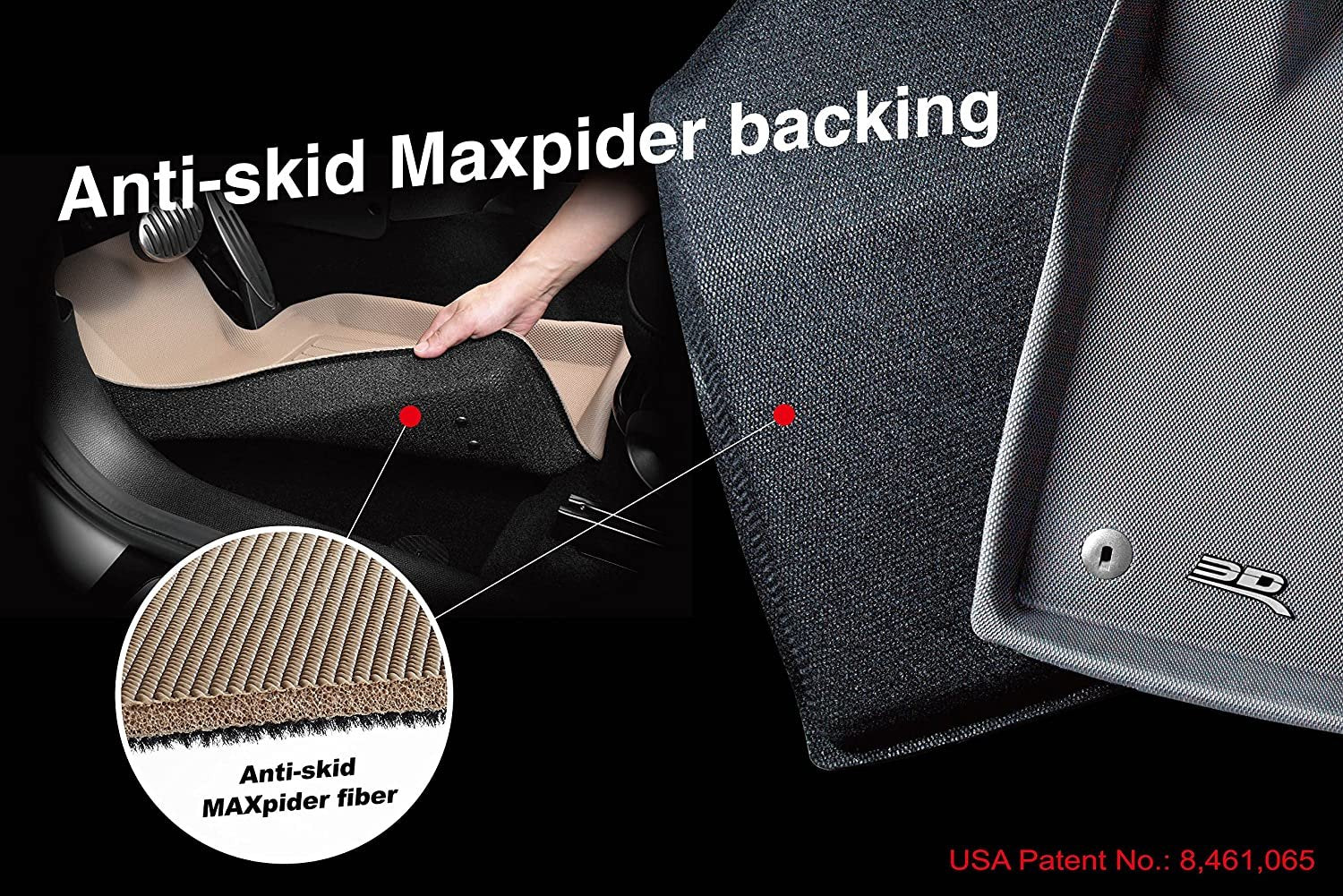 3D MAXpider Complete Set Custom Fit All-Weather Floor Mat CAMARO 2016-2024 KAGU BLACK R1 R2