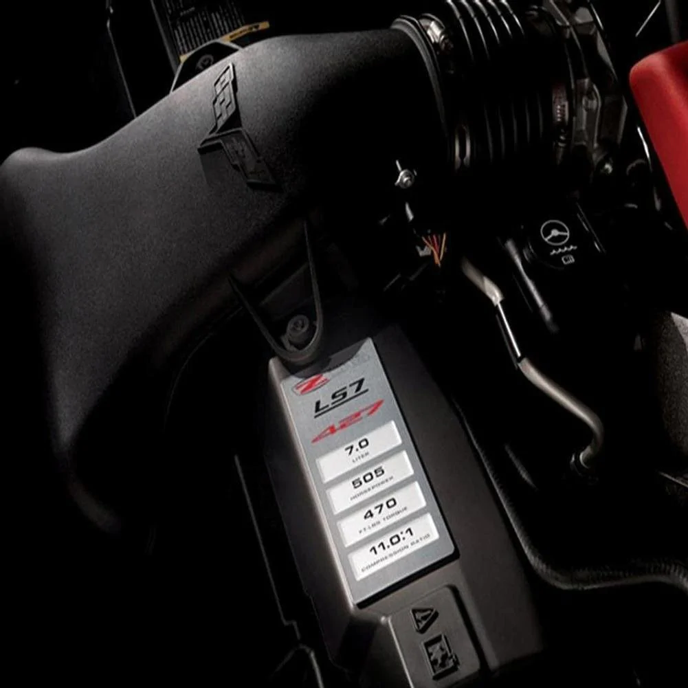 C6 Corvette LS7 Engine Performance Data Plaque, Spec Plate