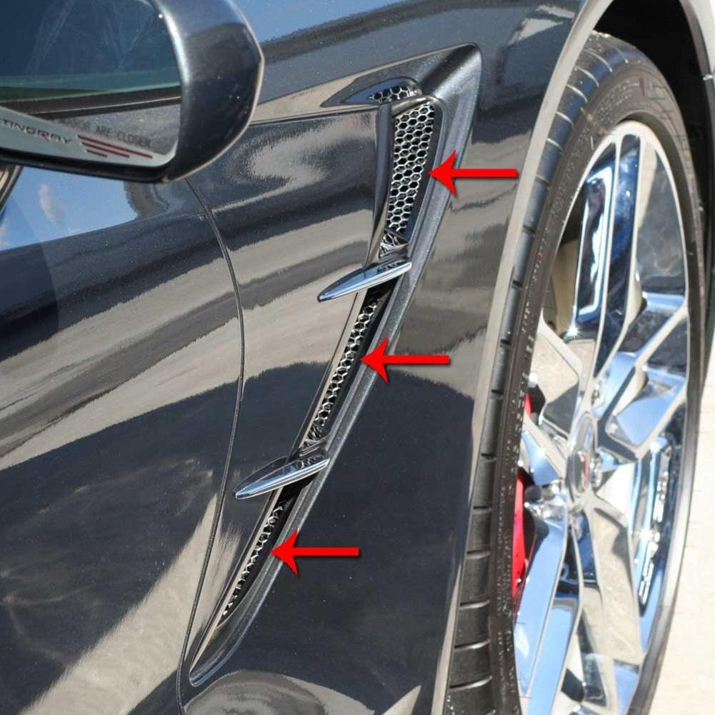 Corvette Side Vent Grille Matrix Series 10Pc Front Polished, C7 Stingray, Z51