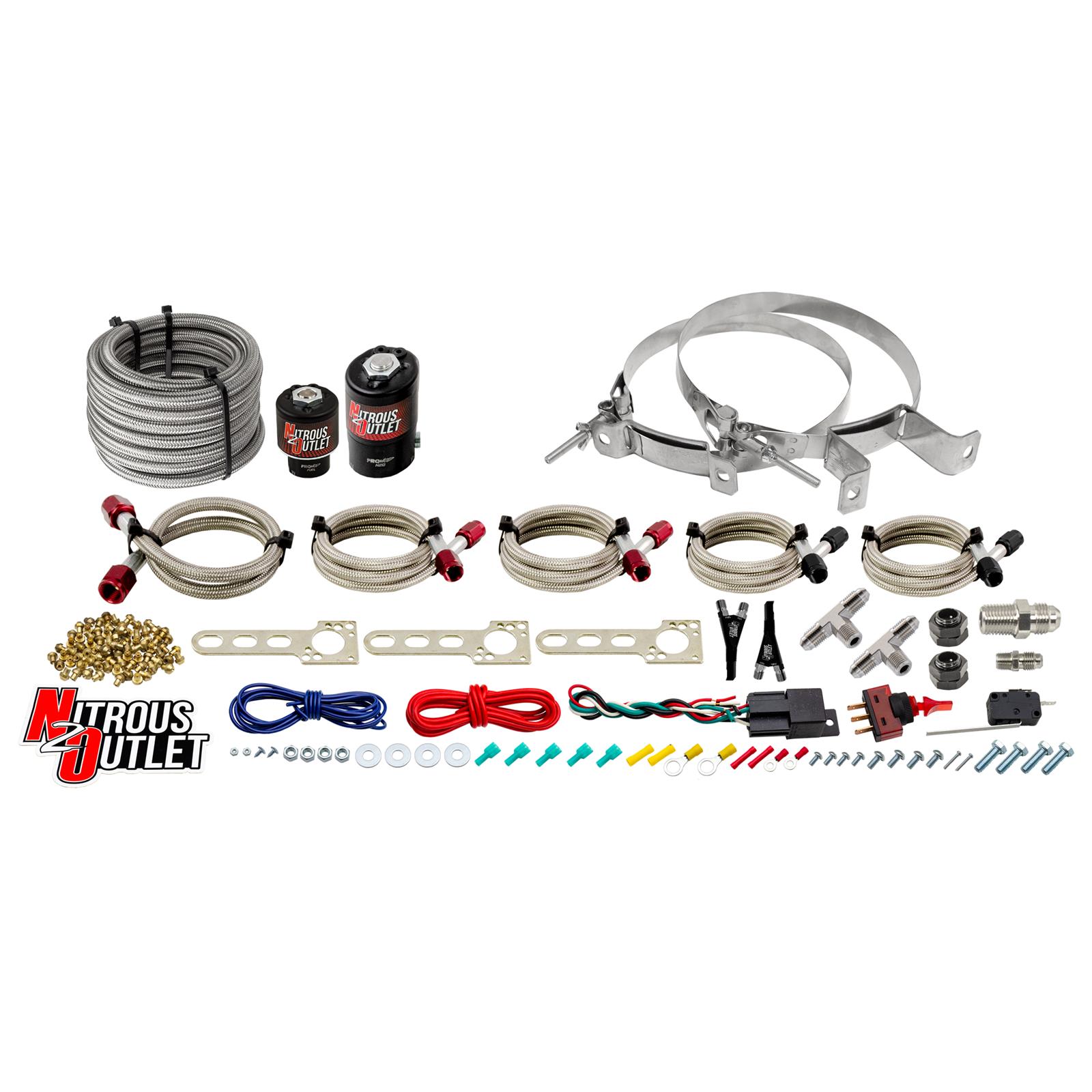 GM EFI Dual Nozzle System Gas/E85 5-55psi 70-200 HP No Bottle Nitrous Outlet