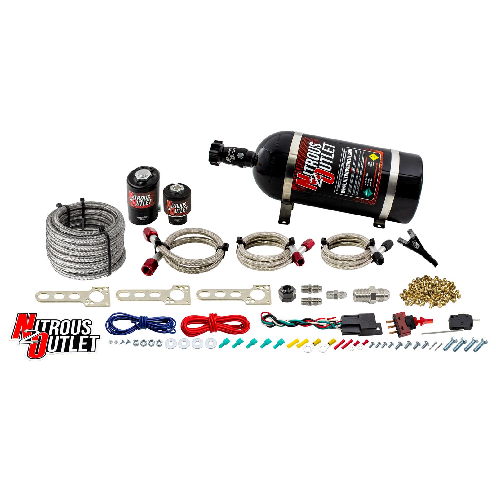 10-20 V6 Camaro EFI Single Nozzle System Gas/E85 5-55psi 35-200 HP 10lb Bottle N