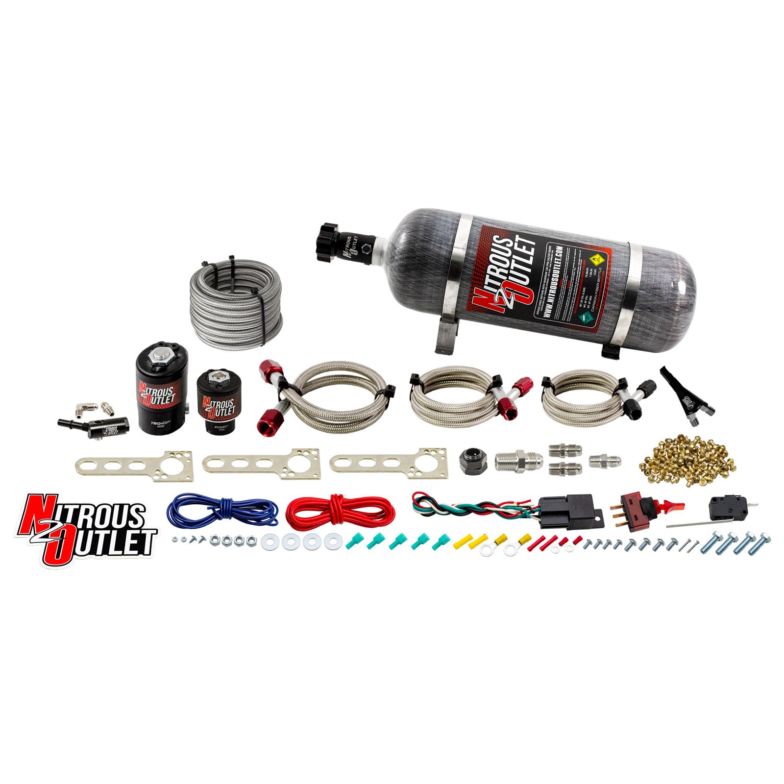 GM 14-2020 EFI Single Nozzle System Gas/E85 5-55psi 35-200 HP 12lb Bottle Nitrou
