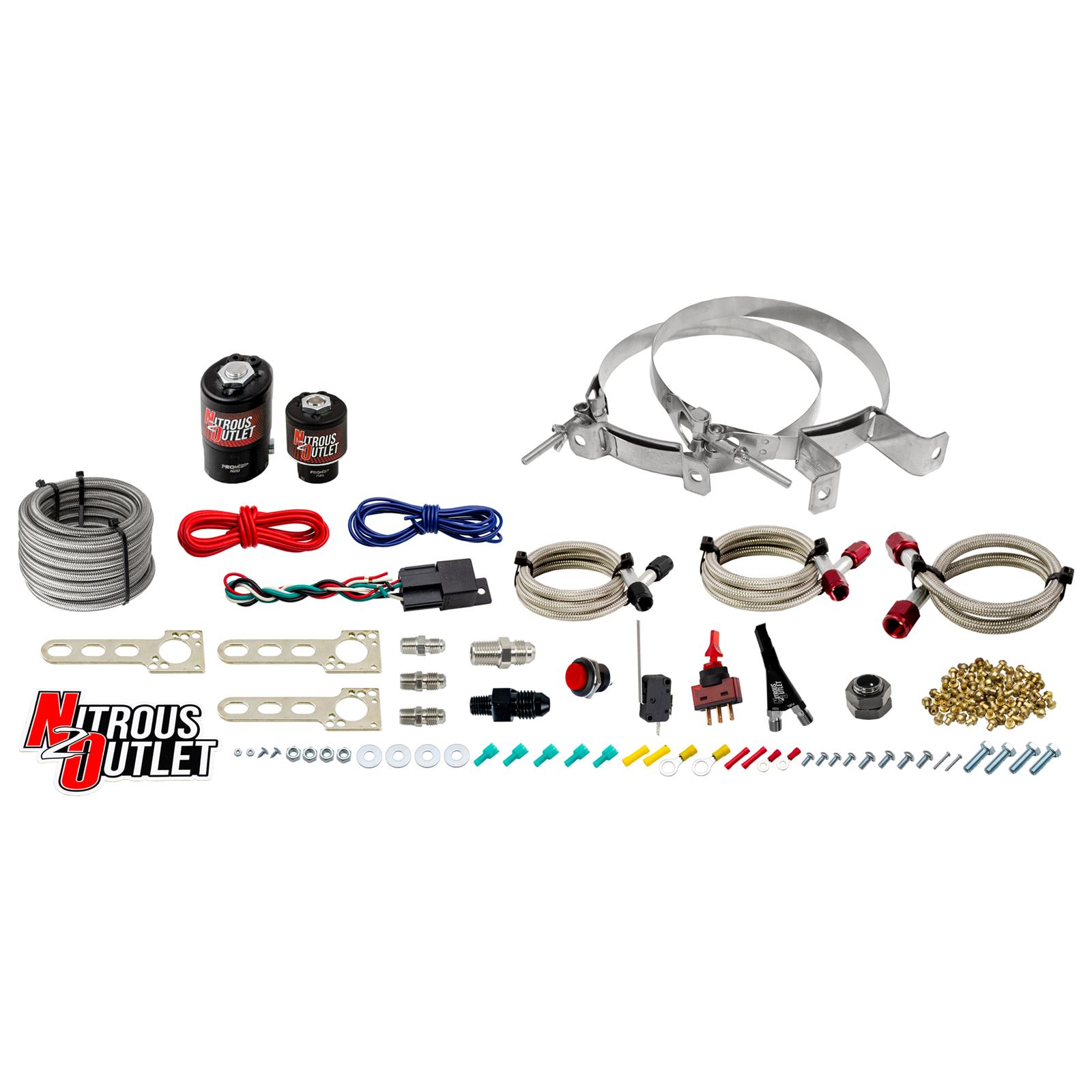 87-98 Mustang All EFI Single Nozzle System Gas/E85 5-55psi 35-200 HP No Bottle N