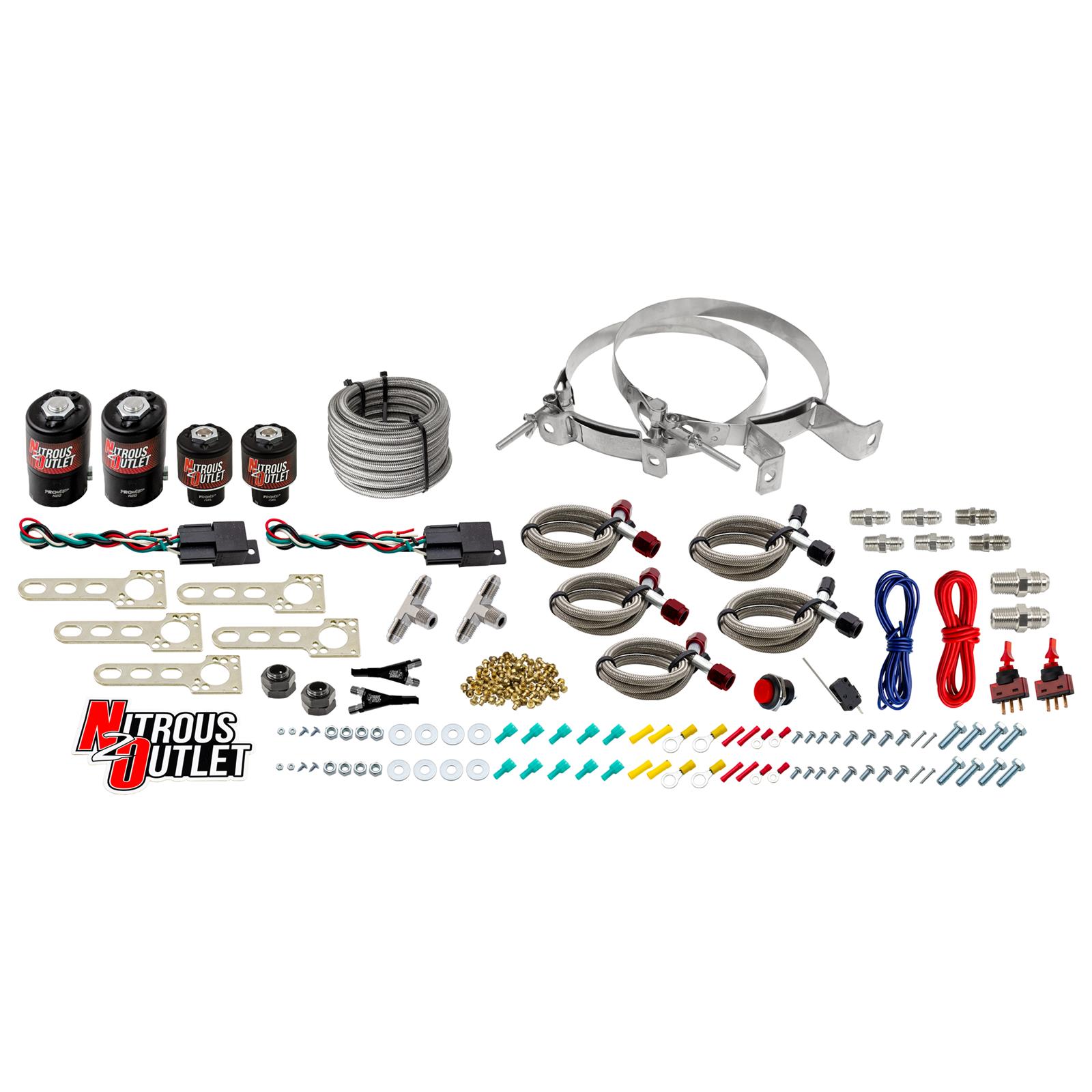 Import EFI Dual Stage Single Nozzle System Gas/E85 5-55psi 35-200 HP No Bottle N