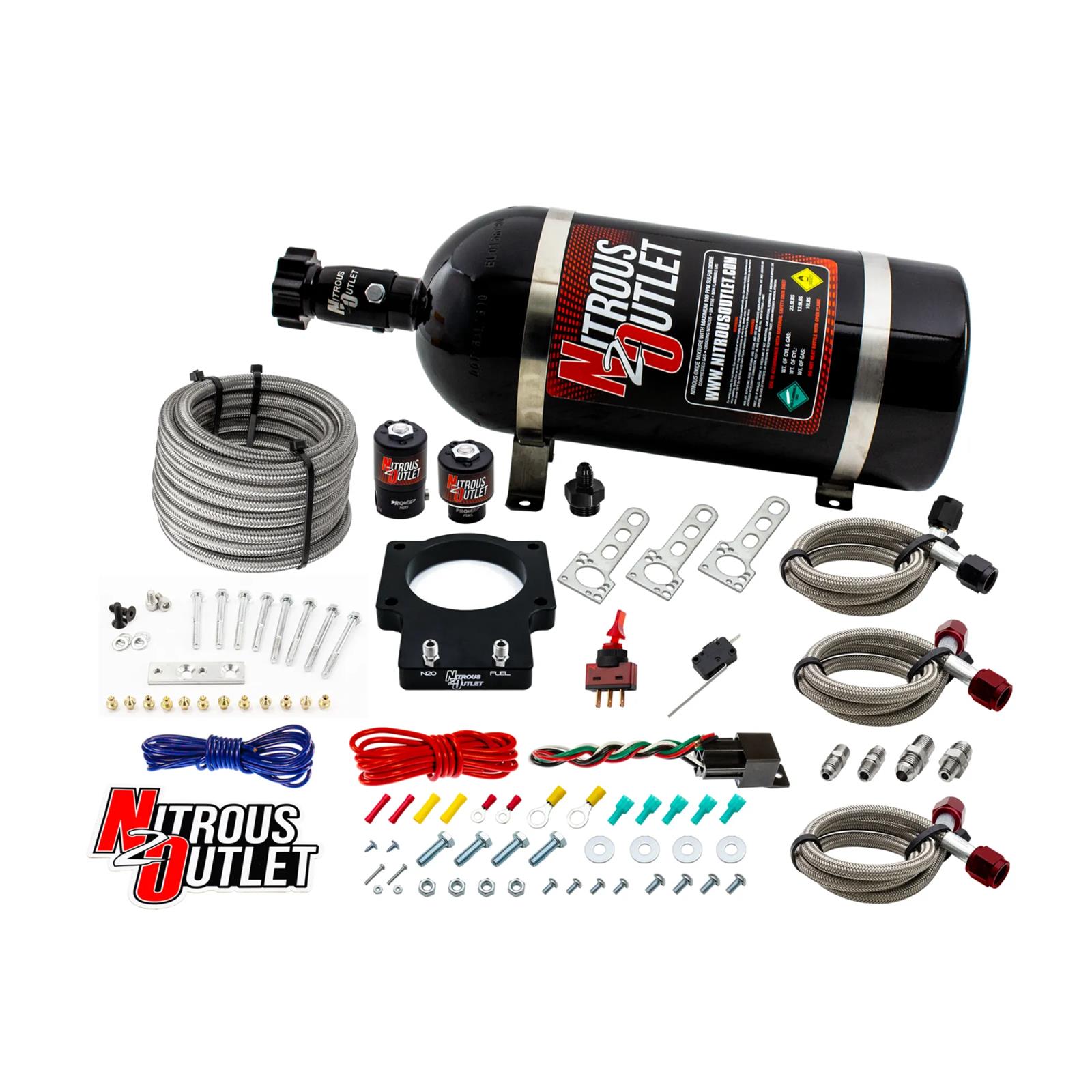 Corvette 90mm LSX Plate System Gas/E85 5-55psi 50-200 HP 10lb Bottle For 97-04 C
