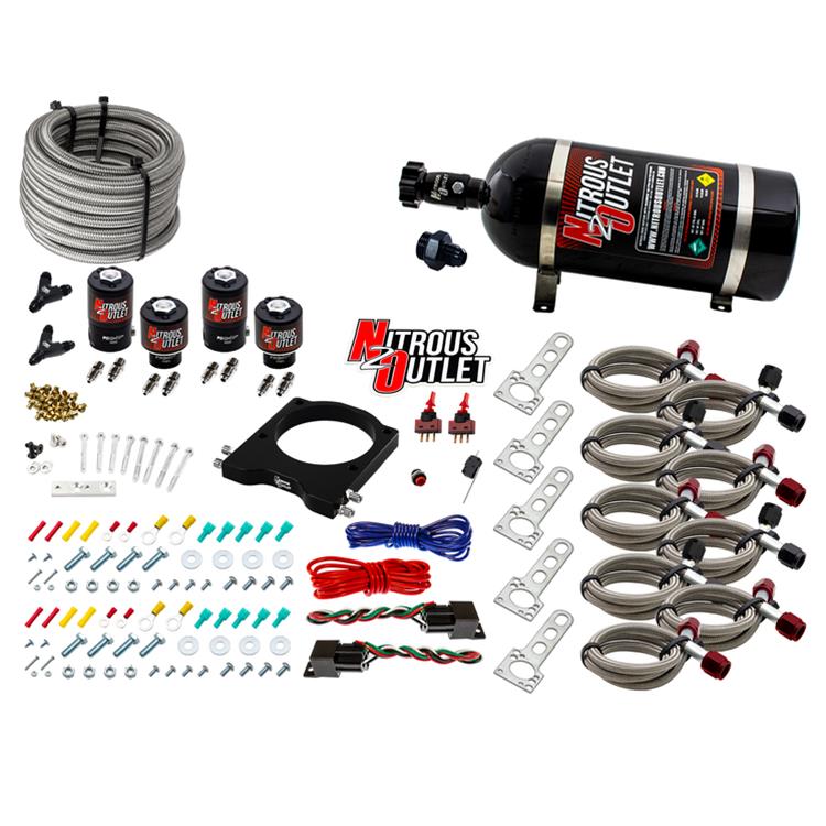 102mm LSX Dual Stage Plate System Gas/E85 5-55psi 50-200 HP 10lb Bottle 97-04 Co