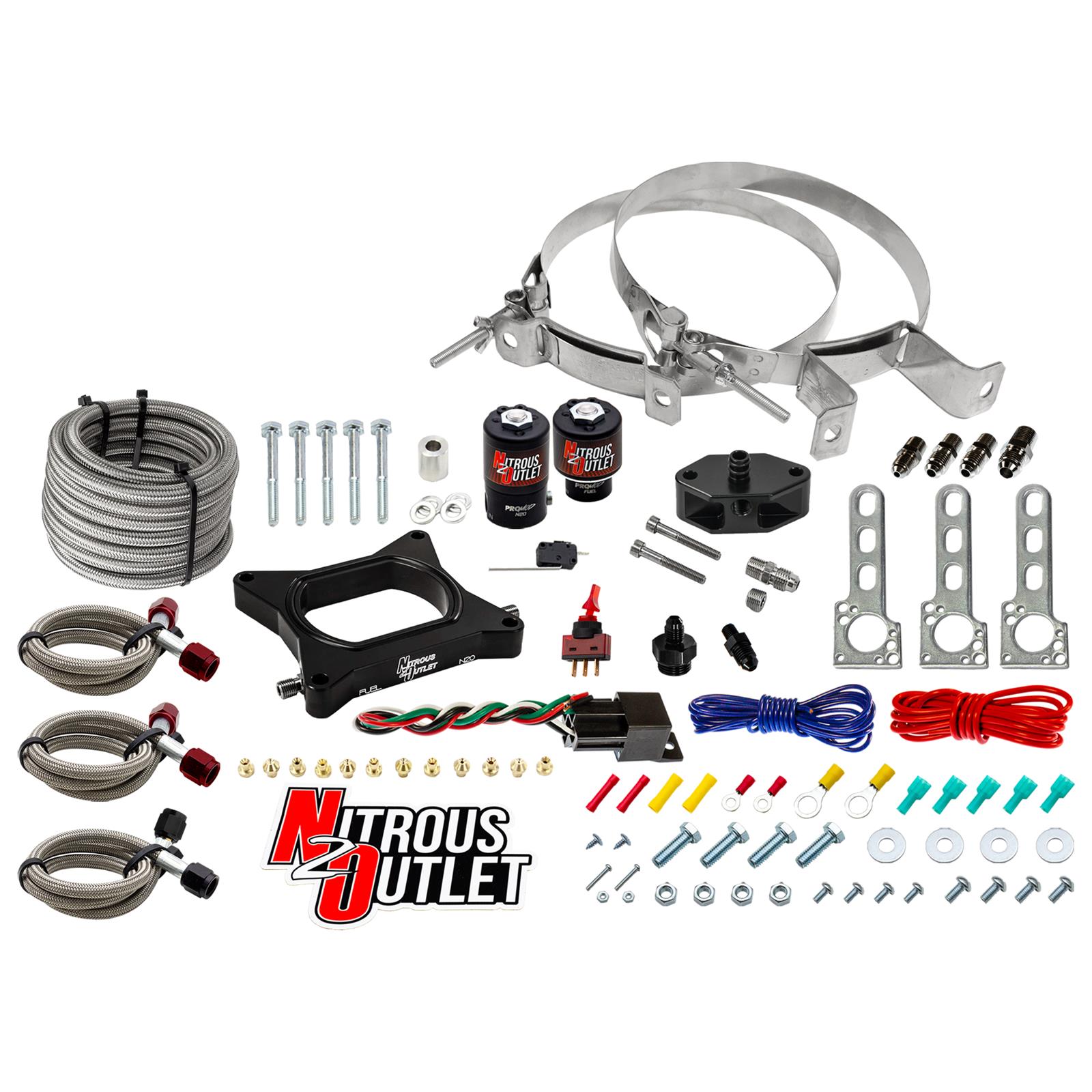 96-04 4.6L 2V Mustang Plate System Gas/E85 5-55psi 50-200 HP No Bottle Nitrous O