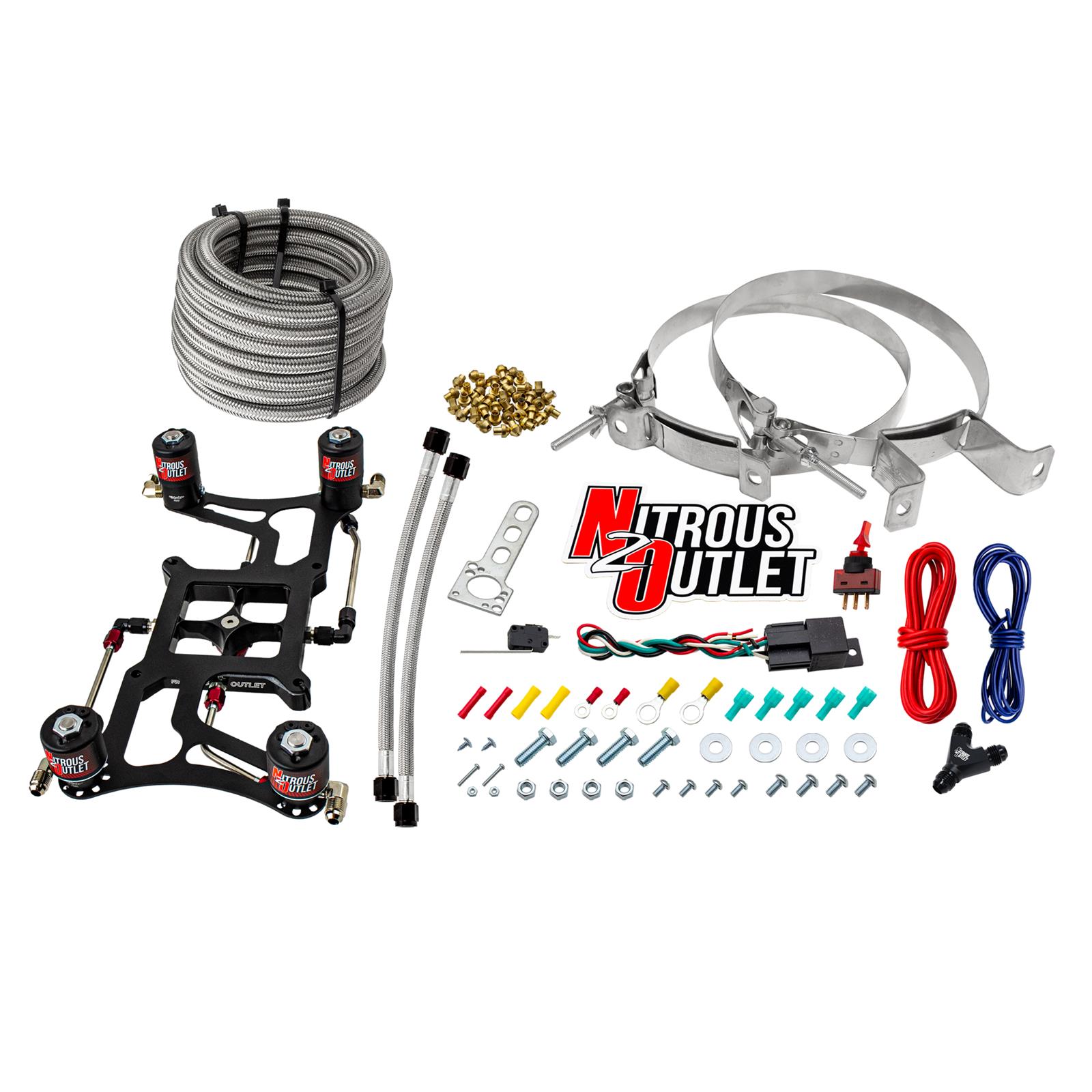 4150 Hornet 2 Race Dual Stage System Hard-line Two .178 Trashcan Nitrous Solenoi