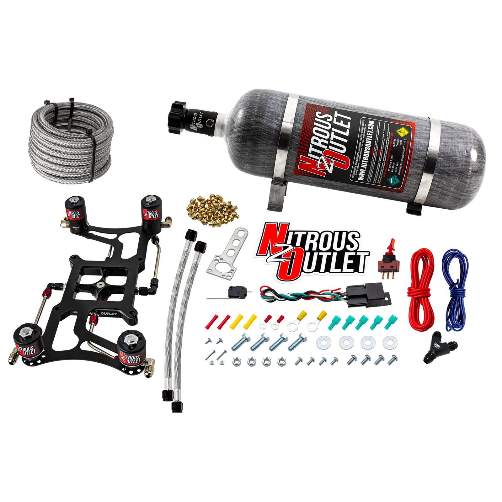4150 Hornet 2 Race Dual Stage System Hard-line Two .178 Trashcan Nitrous Solenoi