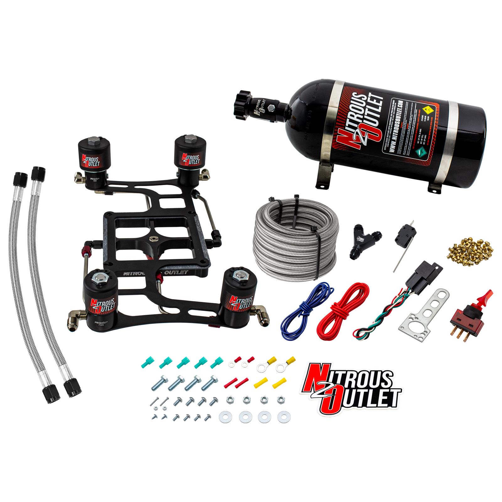 4500 Hornet 2 Race Dual Stage System Hard-line Two .178 Trashcan Nitrous Solenoi