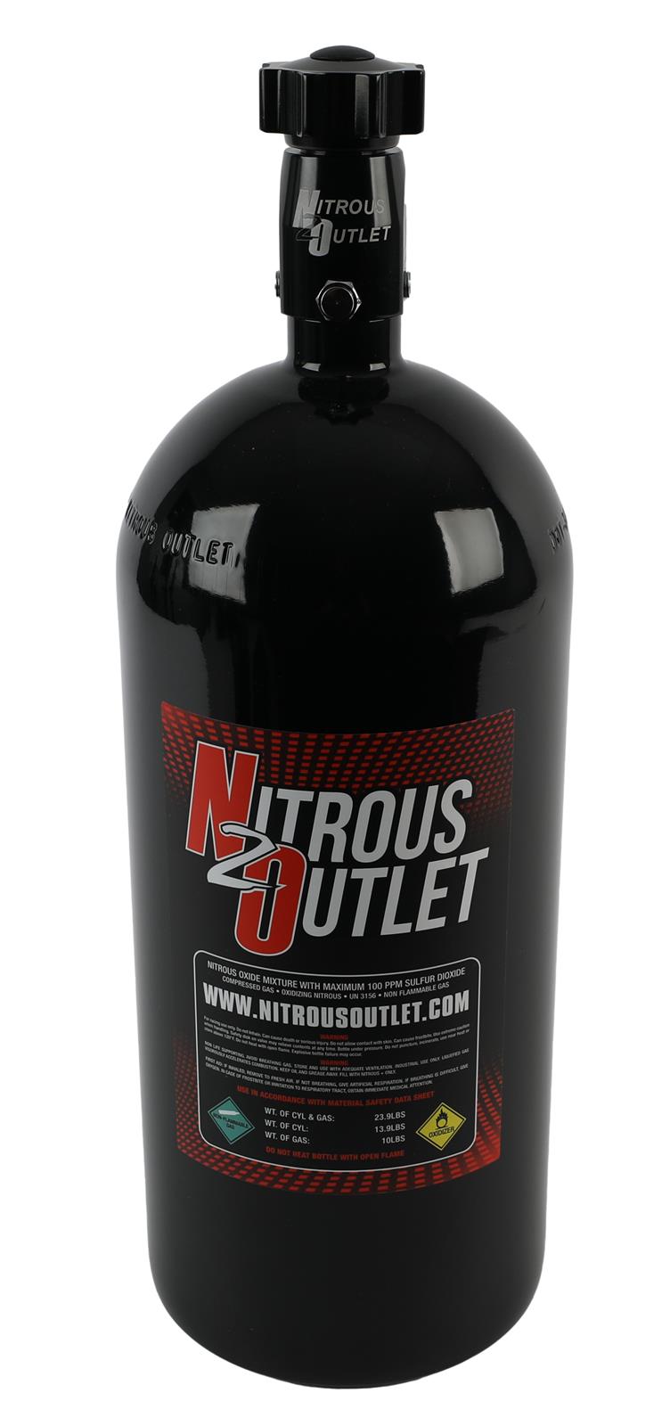 10lb Nitrous Bottle .508 ID Billet Valve Nitrous Outlet