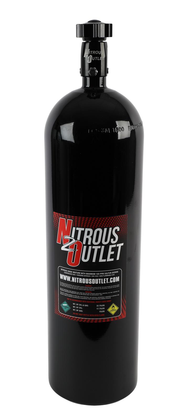 15lb Nitrous Bottle .508 ID Billet Valve Nitrous Outlet