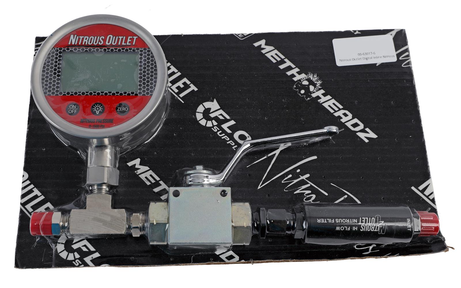 Digital Inline Nitrous Pressure Gauge 6AN Shut Off Valve Nitrous Filter Nitrous