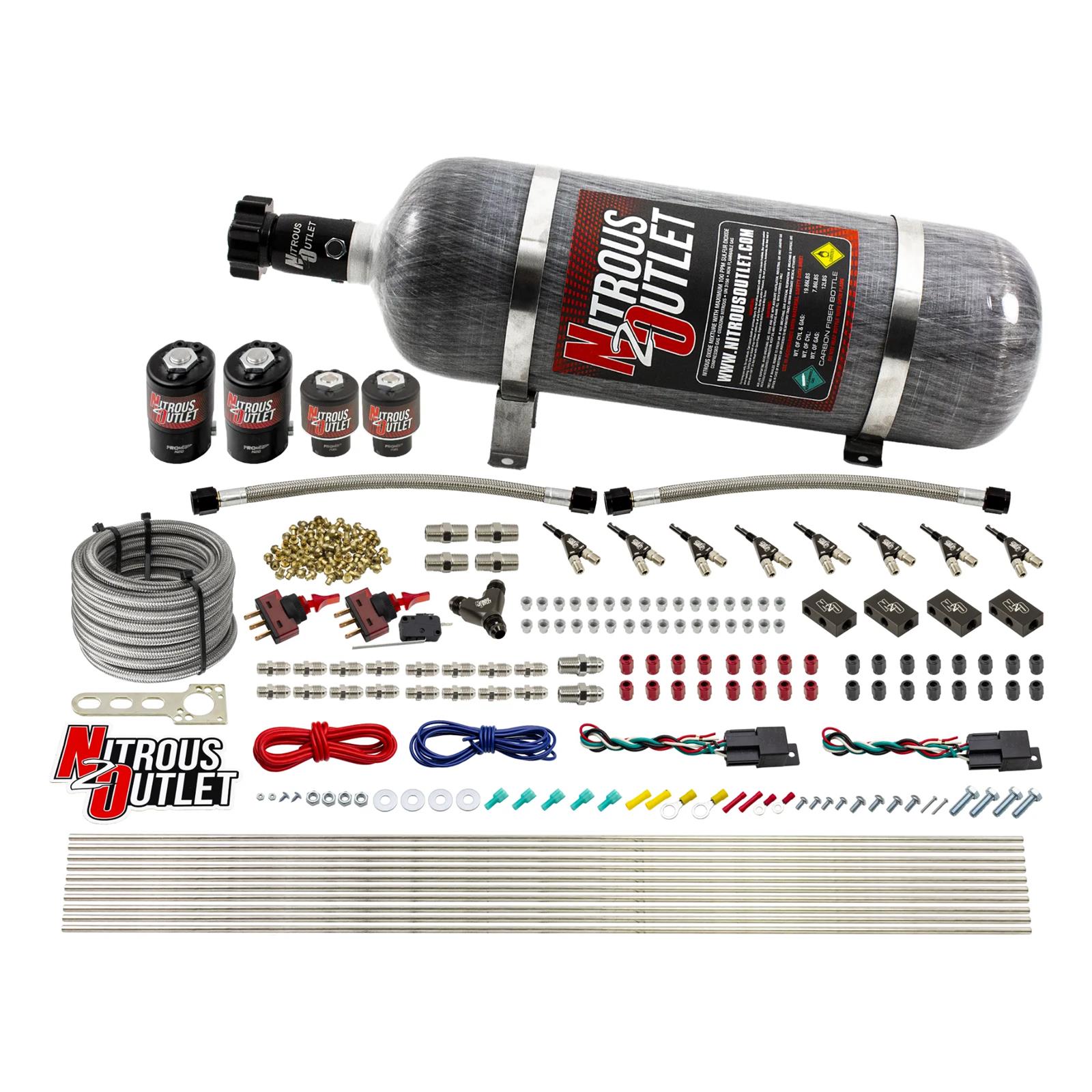 Nitrous Outlet 4 Cylinder Dual Stage Direct Port System - Two .122 Nitrous Solen