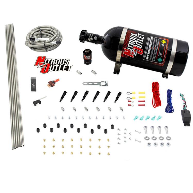 Dry 6 Cylinder Direct Port System .122 Nitrous Solenoid Distribution Block SBT N