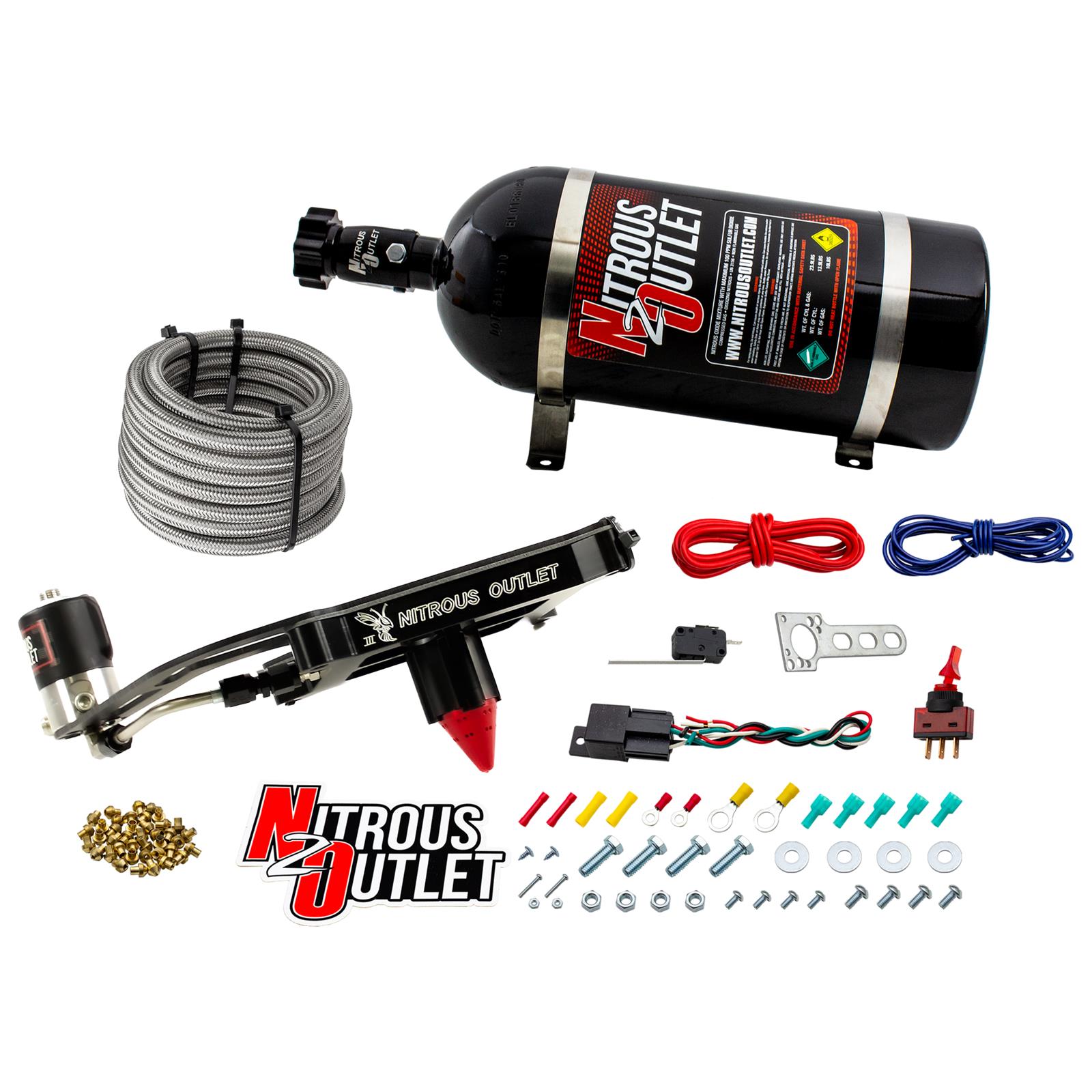 4150 Stinger 3 Dry System Hard-line .122 Nitrous Solenoid Boomerang Solenoid Bra