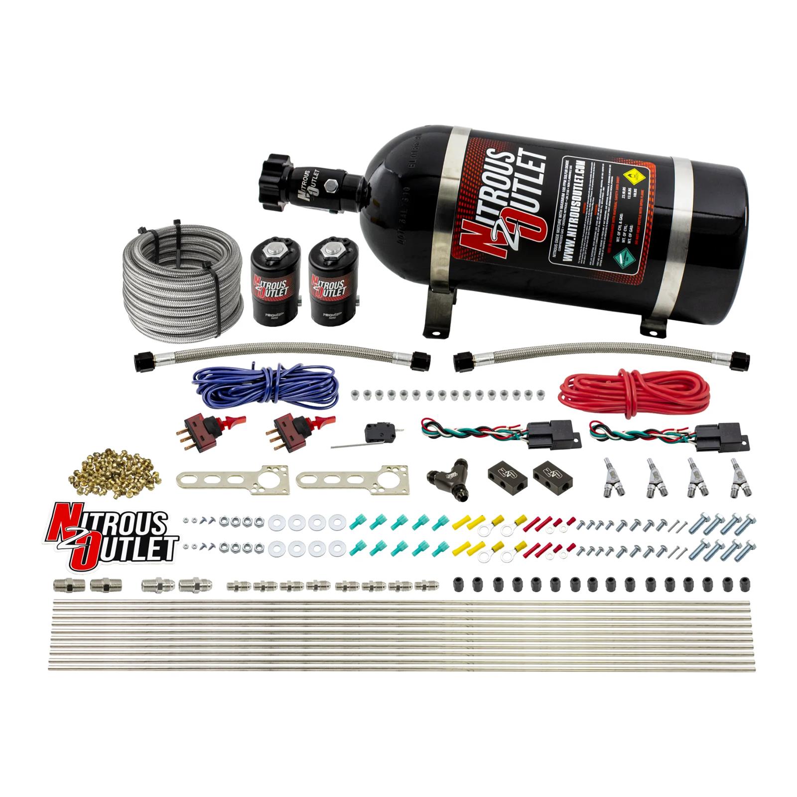 Nitrous Outlet Dry 4 Cylinder Dual Stage Direct Port System - Two .122 Nitrous S