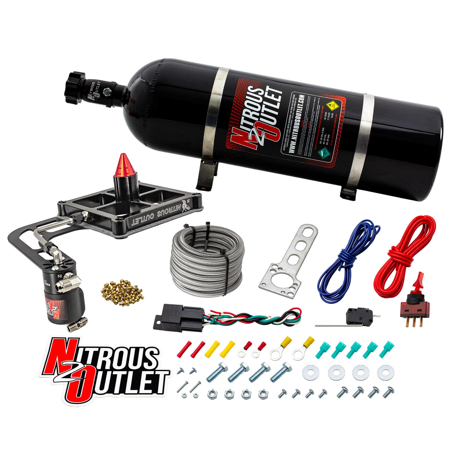 4500 Stinger 3 Dry System Hard-line .122 Nitrous Solenoid Boomerang Solenoid Bra
