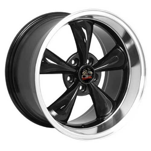 18" Replica Wheel fits Ford Mustang,  FR01 Machined Lip Black 18x10