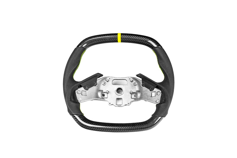 Paragon Performance C8 Z06 Style Corvette Carbon Fiber Steering Wheel, Fluorescent Yellow
