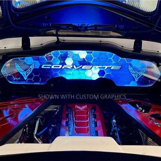 EOS WindRestrictor® C8 Coupe Rear Add On Glow Plate - Custom Graphics, Yellow