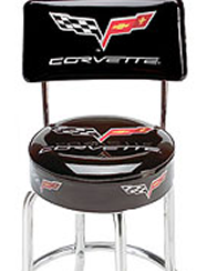 Chevrolet Corvette C6 Logo Backrest Barstool Dual ring with Swivel