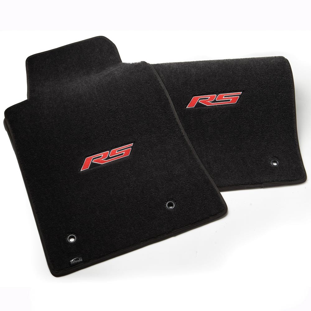 Lloyd Mats Classic Loop Front Floor Mats – 1982-1992 Camaro RS – Black W/ Silver Embroidered Logos – GM Licensed