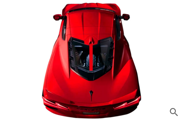 C8 2020-2024 Chevrolet Corvette Split Rear Window Decal, Red Gloss Carbon Fiber