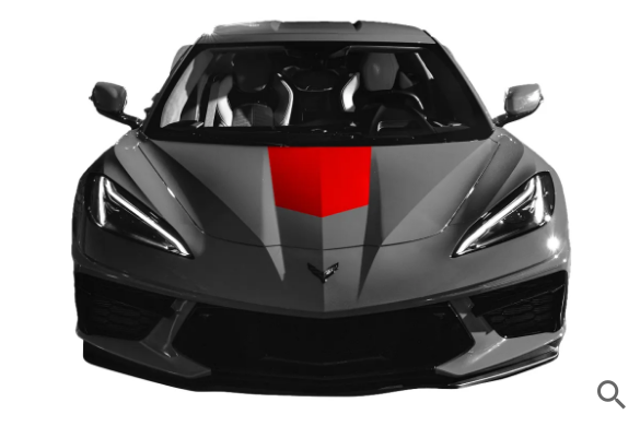 C8 2020-2024 Chevrolet Corvette Hood Stinger Style Stripe, Black Carbon Fiber