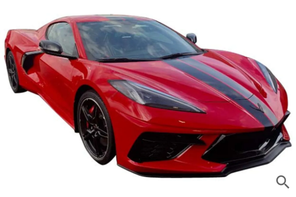 C8 2020-2024 Chevrolet Corvette Front to Back Dual Stripes, Gloss Red