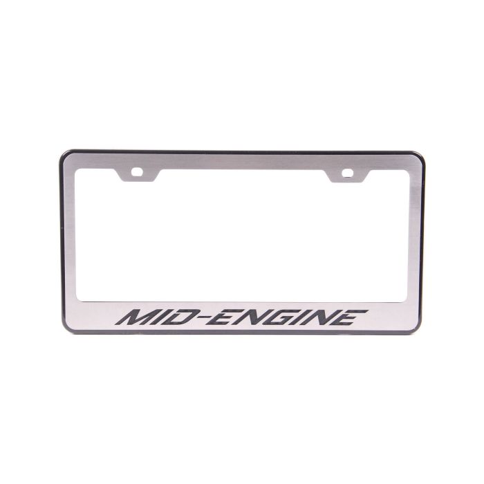 C8 Corvette 20-21 Black License Plate Frame w/Mid-Engine Script