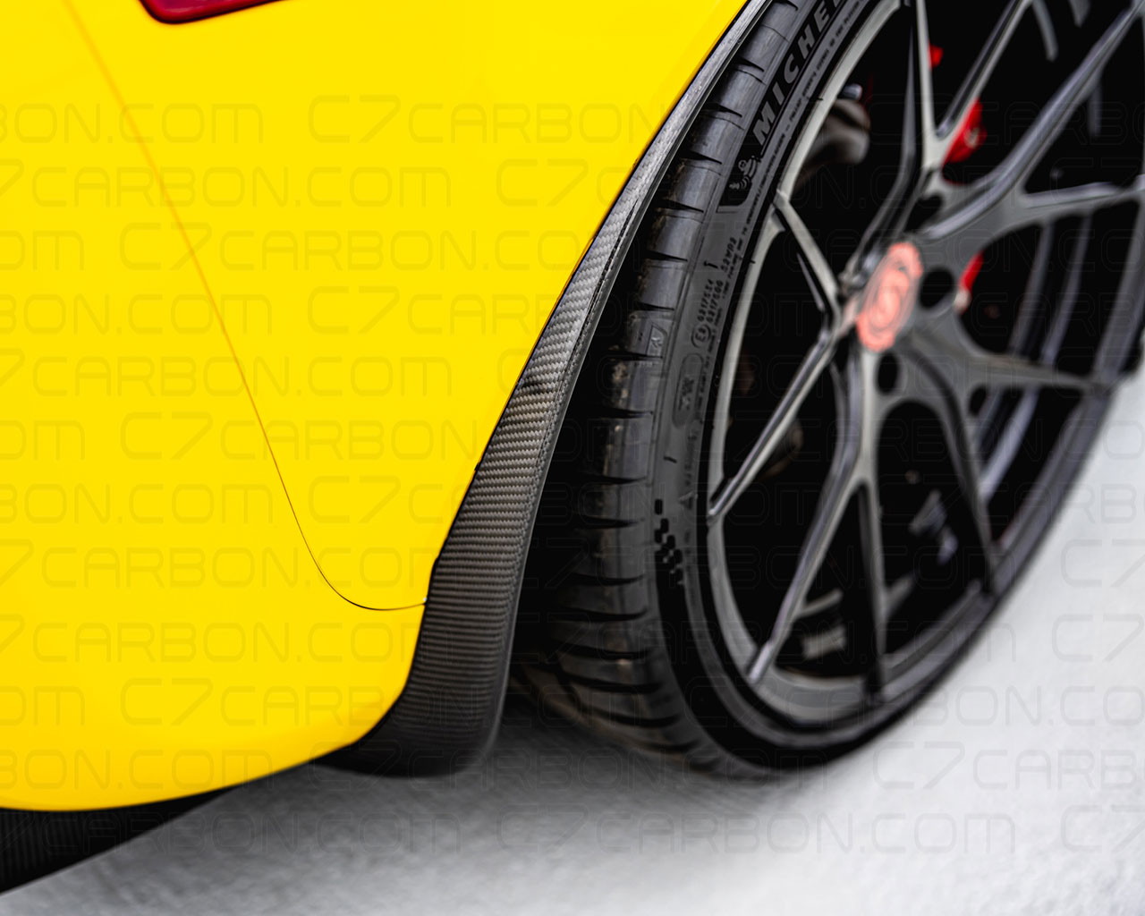 2006-2013 C6 Corvette ZR1 / Z06 / GS Rear Mudflaps - Rear section,  Carbon Fiber