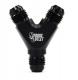 8AN x 6AN x 6AN Y Fitting Male/Male/Male Black Aluminum Nitrous Outlet