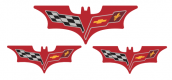 C6 Corvette Batman Inspired Colored C6 Flag Logo Decals Set