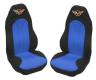 1997-2004 C5 Corvette, Neoprene Seat Covers with Embroidered C5 Crossed Flag Logo, Pair