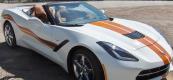 C7 Corvette, Custom Side Body Racing Stripe Kit, Waving Flag Style