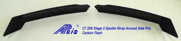 C7 Z06 Corvette 15-19, Replica Stage 2 Spoiler Side Pc Only, 2 pcs/set, Matte Black, Carbon Fiber