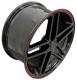 C6 Corvette Z06 Style Wheels 18x9.5 Black w/ Red Stripe Fitment for C5/C6 Corvette, Pair with Black Lugs 