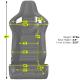 Corbeau Sportline  Racing Seat, RRS Black Vinyl Diamond / Black Stitch, 74901DSPR