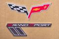 C6 Corvette 13L Lloyd Velourtex Floor Mats w/C6 Emblem & Grand Sport Red/Silver Emblem
